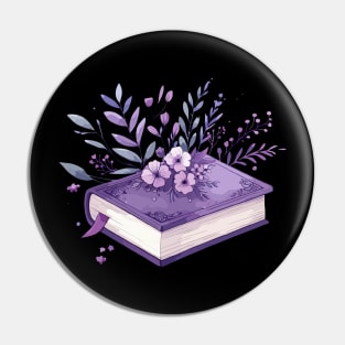 Purple Floral Book Pin