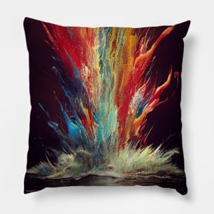 Water splashing in color Pillow