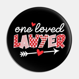 Lawyer Valentines Day T-Shirt - One Loved Lawyer Heart Pin