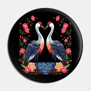 Whooping Crane Valentine Day Pin
