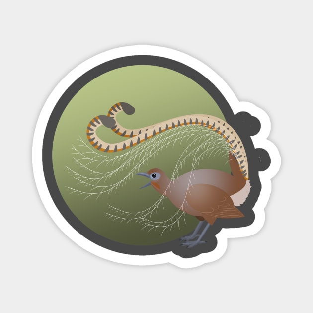 Lyrebird Magnet by Zolinstudio