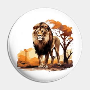Wild African Lion Pin