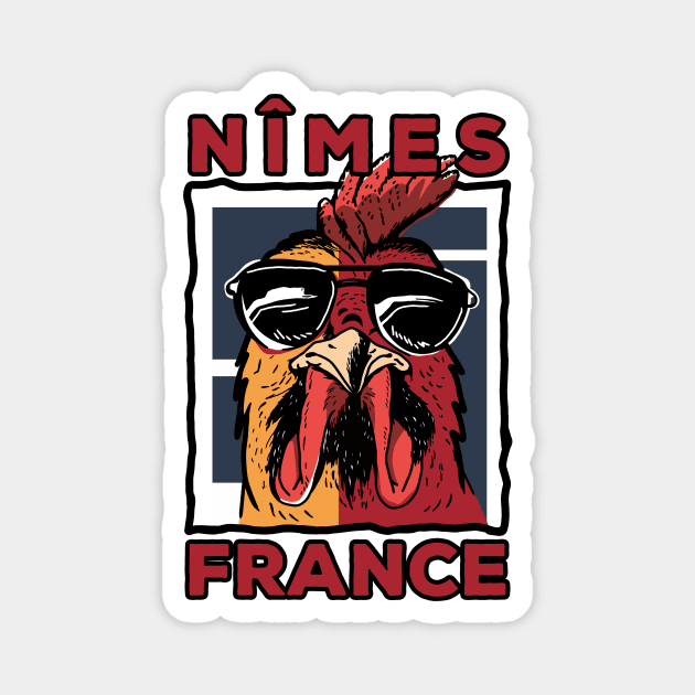 Nîmes France Gallic Rooster Magnet by urban-wild-prints