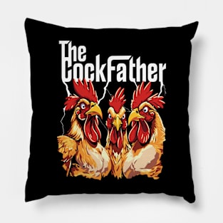 The Cockfather Chicken Father Dad Owner Funny Cute Rooster Pillow