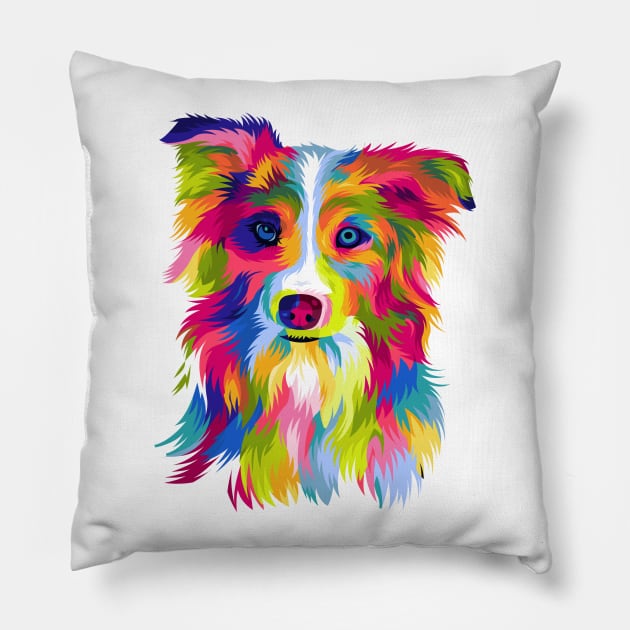 Aussie Pop Art Full Colors Headshoot Pillow by EmerBaihaqi