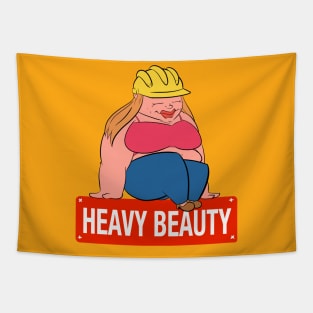 Heavy Beauty Plus size woman sitting posing Tapestry