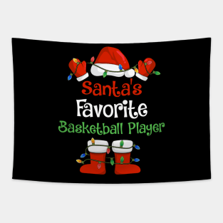 Santa's Favorite Basketball Player Funny Christmas Pajamas Tapestry