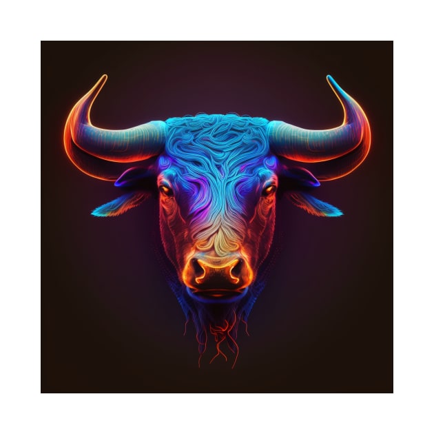 Bull Neon Art by AstroRisq