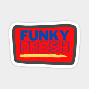 Funky Fresh Red Background Blue Letters Magnet