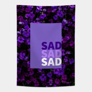 Aesthetic Sad Flowers Collage Tapestry