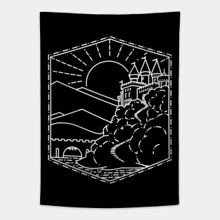 Wizard Castle Book Lineart Tapestry