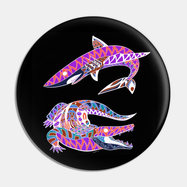 the shark and the gator in crazy pattern Pin by jorge_lebeau