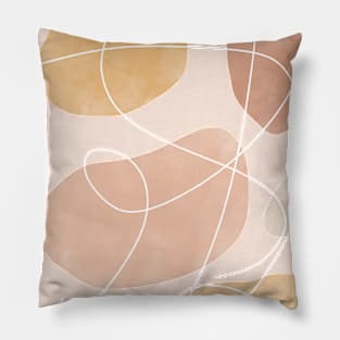 Minimalist Modern Boho Abstract Yellow and Clay Art Pillow