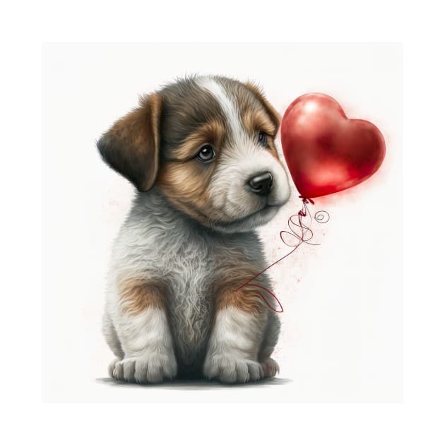 Valentines puppy dog - a Furr-fect valentine gift for your dog-loving pet lover by UmagineArts