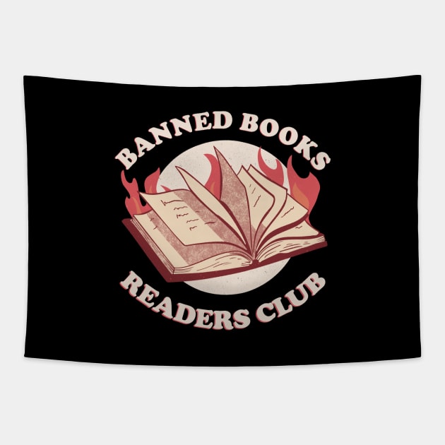 Banned Books Readers Club Librarian Reading Bookworm Tapestry by secondskin