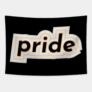 LGBTQ Pride Word with Pride Flag Pastel Tapestry