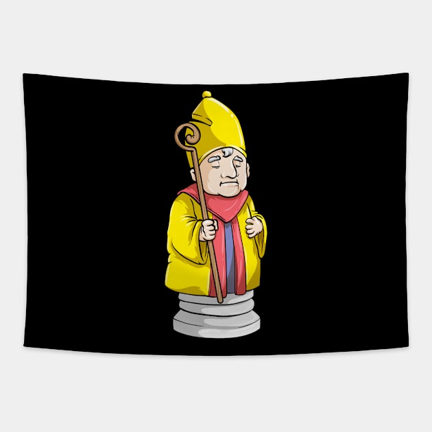 Cool bishop as a chess piece Tapestry by Markus Schnabel