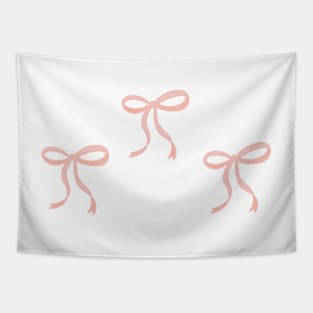 Cute Coquette pale pink ribbon bows repeating pattern seamless girly aesthetic this is me if you even care Tapestry