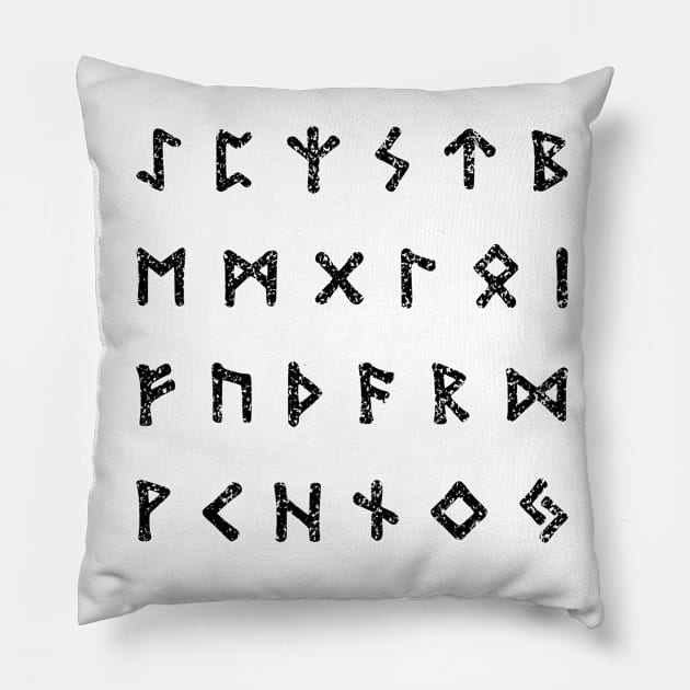 Elder Futhark runes Pillow by opooqodesign