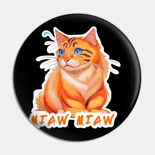 Cat Love: Cat Miaw and Cute Cat Design Pin