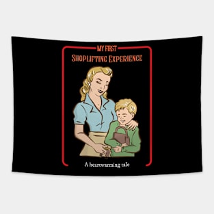 My First Shoplifting Experience - Vintage Dark Humour Tapestry