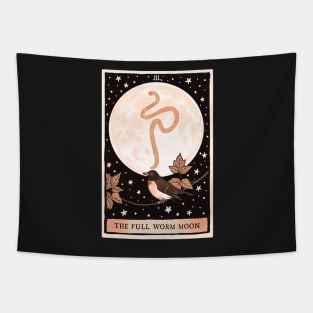 The Full Worm Moon Tarot Card Tapestry