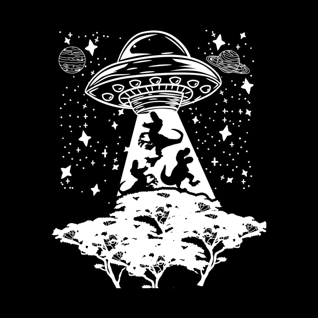 Prehistoric Vintage Dinosaur Alien Abduction Shirt by biNutz