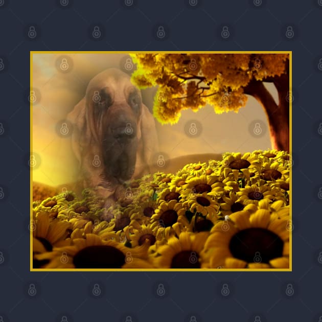 Bloodhound Dog Sunflower by nounejm