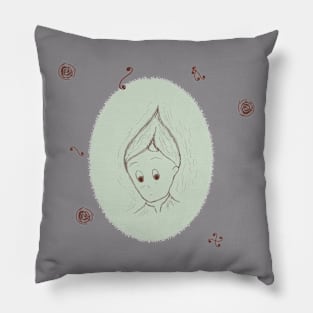 Christmas Elf on Apple Green Pillow