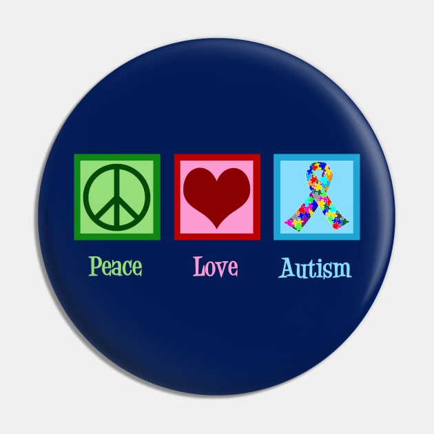 Peace Love Autism Pin by epiclovedesigns