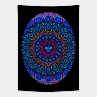 Turtle Kaleidoscope Egg Blue Tapestry