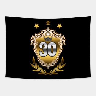 30th Birthday Vintage Emblem Royal Crown Gift Tapestry