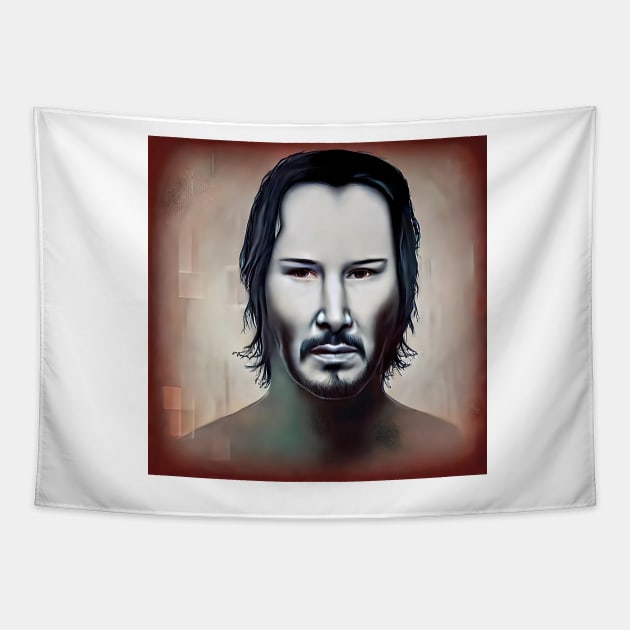 brown Keanu Tapestry by bogfl