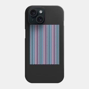 Pink and blue geometric cubes in lines Phone Case