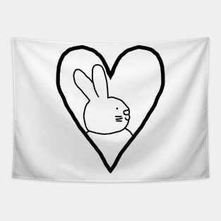 My Easter Bunny Valentine Line Drawing Tapestry