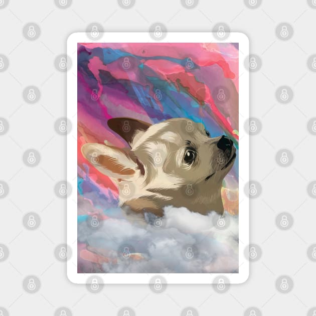 watercolor chihuahua artwork Magnet by Serotonin