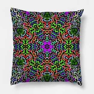 Dot Mandala Flower ''''''''''''''purple Green and Orange Pillow