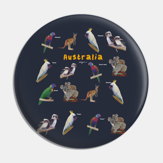 Australian Animals collection Pin by tobycentreart