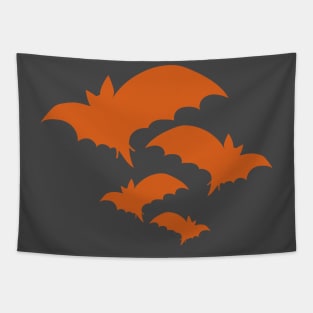 Orange bats, halloween, goth, cute Tapestry