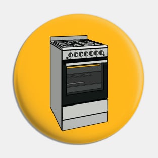 Electric stove cartoon illustration Pin