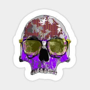 Royal purple skull with glasses Magnet