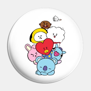 BT21 ALL CHARACTER ARMY Pin