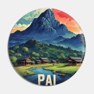 Pai Thailand Vintage Retro Travel Tourism Pin