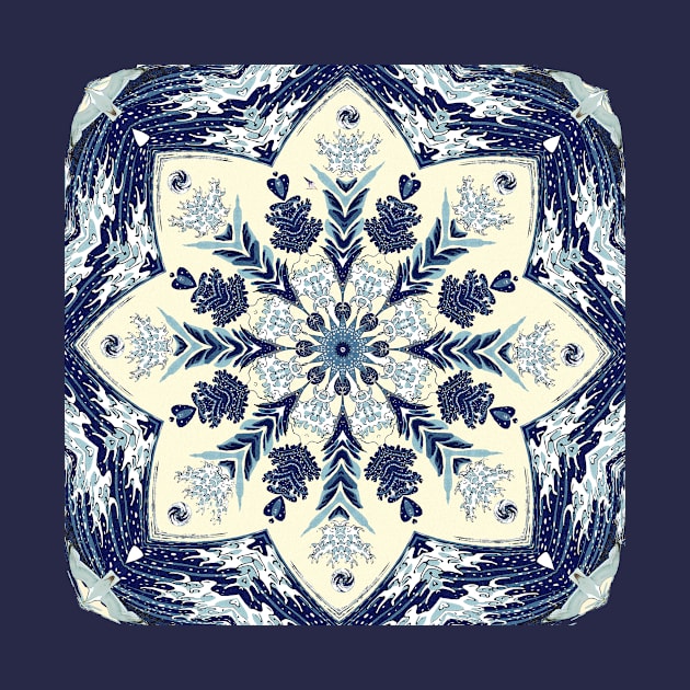 Ocean Waves Deconstructed Mandala by DISmithArt