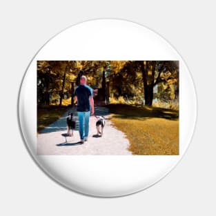 A Man and his Dogs Pin