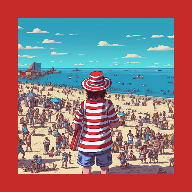 Waldo finds the beach by Daniac's store