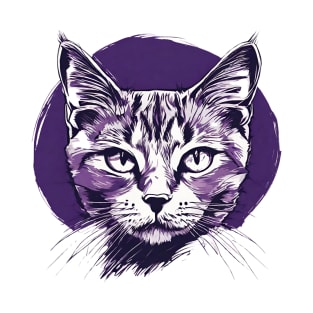 Stylish Cat Portrait T-Shirt