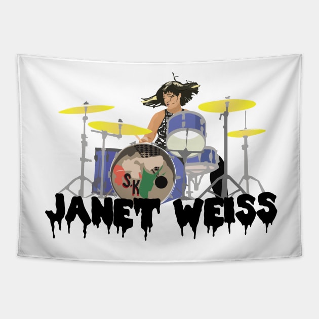 Janet weiss Drummer Amazing Tapestry by Luckythelab