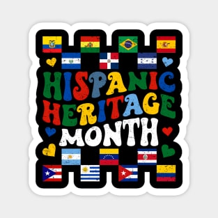 Hispanic Heritage Month National Latino Countries Flags Magnet