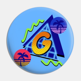 initial Letter G - 80s Synth Pin